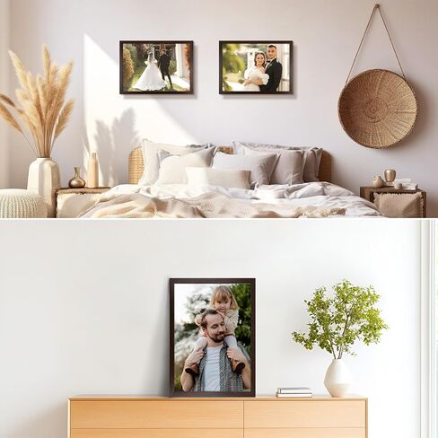 Golden State Art، إطار صورة أسود مقاس 12 × 24 - إطار خشبي صلب كلاسيكي مع زجاج حقيقي - عرض رأسي أو أفقي للتثبيت على الحائط للصور والفنون والملصقات in Kuwait