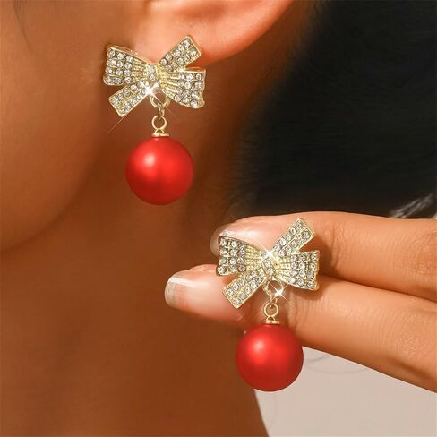 8 Pairs Gold Bow Earrings Set for Women Small Classic Bow Stud Earrings Colorful Romantic Ribbon Earrings Dainty Trendy Wedding Party Christmas Jewelry Gifts in Saudi Arabia