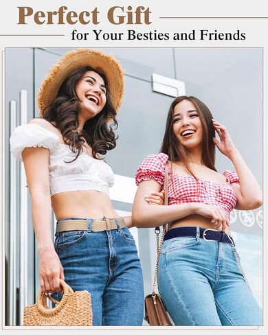 SATINIOR 4 Pack Women Braided Woven Belt Elastic Stretch Belt for Men Women Jeans Pants in Saudi Arabia