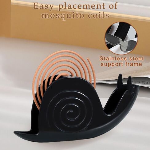 Black Snail Incense and Mosquito Coil Holder Iron Material for Table Decorations or Gifts in Saudi Arabia