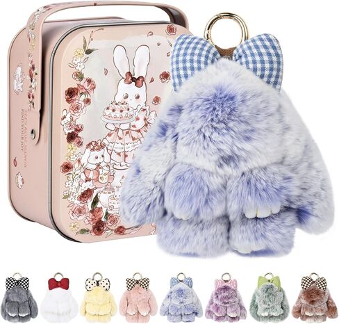 Bunny Keychain with Tin Box, Cute Keychain Gift, Soft Bunny Keychain Accessories for Women in Kuwait