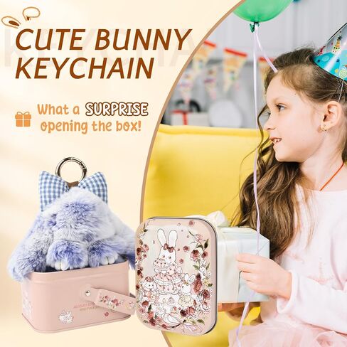 Bunny Keychain with Tin Box, Cute Keychain Gift, Soft Bunny Keychain Accessories for Women in Kuwait