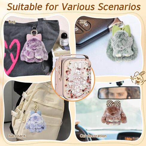 Bunny Keychain with Tin Box, Cute Keychain Gift, Soft Bunny Keychain Accessories for Women in Kuwait