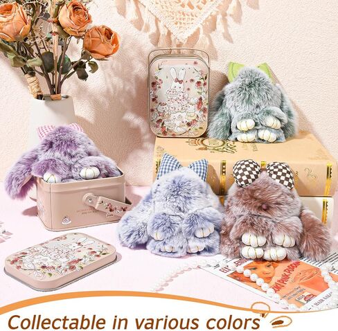 Bunny Keychain with Tin Box, Cute Keychain Gift, Soft Bunny Keychain Accessories for Women in Kuwait