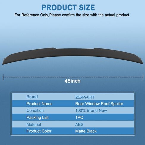 Rear Roof Spoiler ABS Fits for 2004-2010 for BMW 5-Series E60 Sedan Rear Window Roof Top Spoiler Wing Matte Black Spoiler in Kuwait