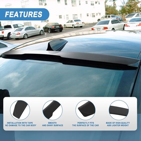 Rear Roof Spoiler ABS Fits for 2004-2010 for BMW 5-Series E60 Sedan Rear Window Roof Top Spoiler Wing Matte Black Spoiler in Kuwait