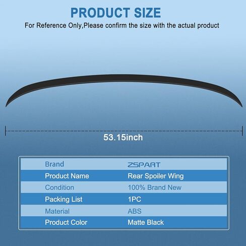 Rear Roof Spoiler ABS Fits for 2004-2010 for BMW 5-Series E60 Sedan Rear Window Roof Top Spoiler Wing Matte Black Spoiler in Kuwait