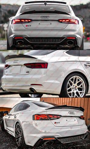 (Revised Fitment) PSM Style High Kick Duckbill Real Carbon Fiber Trunk Spoiler Wing Compatible for 2018-2024 Audi B9 A5 S5 RS5 4dr Sportback in Saudi Arabia