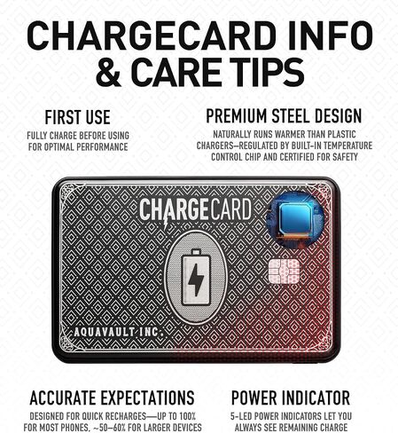 Ultra Thin Wireless Phone Charger. Portable Magnetic Power Bank that Fits in Your Wallet. 5000mAh & 20W Fast Charge. Works with Iphone 12-15 and other Phones with Magnetic Charging Tech. ChargeCard in Kuwait
