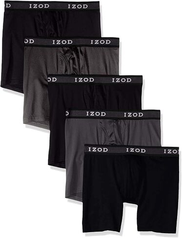 IZOD Mens Boxer Briefs - 5 Pack Stretch Performance Mens Underwear Boxers with Functional Fly Pouch (Sizes: S-2XL) in Saudi Arabia