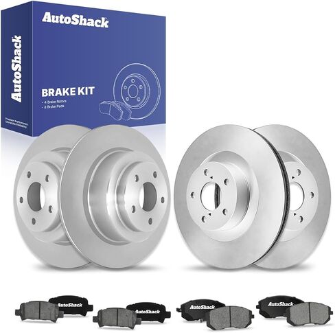 AutoShack Front & Rear Brake Rotors Ceramic Brake Pads | Replacement For 2001-2004 Subaru Legacy Outback 2003-2006 Baja 2.5L 3.0L AWD | 12-PC Brake Kit in Saudi Arabia