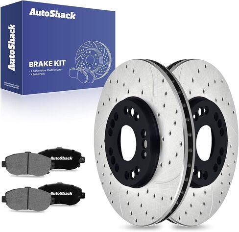 وسادات فرامل دوارة من السيراميك لدوارات الفرامل المحفورة والمشقوقة من AutoShack | بديل لكزس GS400 1993-2005 GS300 2001-2005 IS300 GS430 2002-2010 SC430 | المغلفة الإلكترونية | طقم فرامل 6 قطع | ShadowGuard in Saudi Arabia