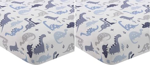 Bedtime Originals Roar Dinosaur Fitted Crib Sheet, Blue/White in Saudi Arabia