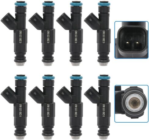 Fuel Injectors 4Holes Set of 8Pcs Fit for Lincoln for Navigator 5.4L 1999-2004 for Lincoln for Continental 4.6L 1999-2002 for Ford for Mustang 4.6L 1999 2001 2003-2004 Replacement OEM 0280155865 in Saudi Arabia