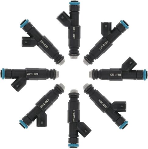 Fuel Injectors 4Holes Set of 8Pcs Fit for Lincoln for Navigator 5.4L 1999-2004 for Lincoln for Continental 4.6L 1999-2002 for Ford for Mustang 4.6L 1999 2001 2003-2004 Replacement OEM 0280155865 in Saudi Arabia