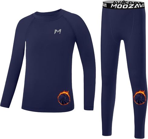 Boys Thermal Underwear Set Fleece Lined Compression Shirt Pants Kids Youth Long Sleeve Base Layer Football Sports in Saudi Arabia