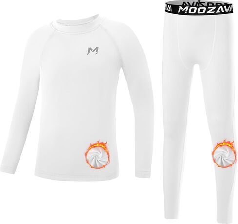 Boys Thermal Underwear Set Fleece Lined Compression Shirt Pants Kids Youth Long Sleeve Base Layer Football Sports in Saudi Arabia