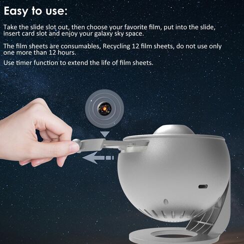 Star Projector Elec3 Ultra Clear Galaxy Night Light with 4K Replaceable 12 Galaxy Discs 360 Degree Rotation Real Sky Light Birthday Valentines Gift Decoration Night Light - Rose Gold in Saudi Arabia