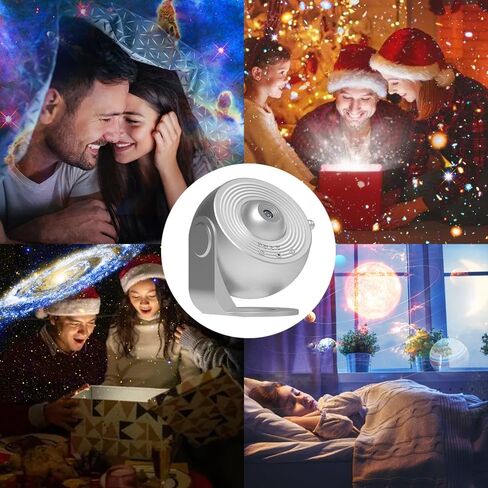 Star Projector Elec3 Ultra Clear Galaxy Night Light with 4K Replaceable 12 Galaxy Discs 360 Degree Rotation Real Sky Light Birthday Valentines Gift Decoration Night Light - Rose Gold in Saudi Arabia
