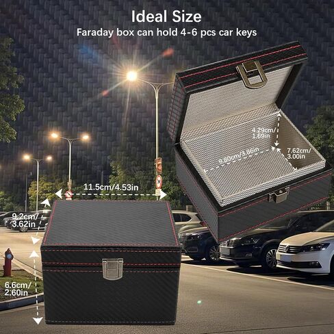 Faraday Box, Signal Blocker for Keyless Car Keys, Faraday Key Fob Protector, EMP Protection, Carbon Fiber RFID Blocking Cage, Anti Theft, Anti Tracking Key Box (Small Size) in Saudi Arabia