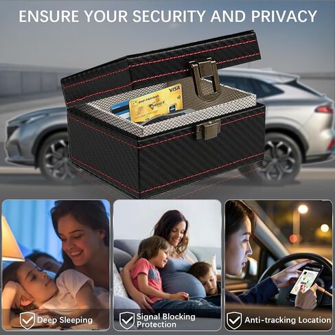 Faraday Box, Signal Blocker for Keyless Car Keys, Faraday Key Fob Protector, EMP Protection, Carbon Fiber RFID Blocking Cage, Anti Theft, Anti Tracking Key Box (Small Size) in Saudi Arabia