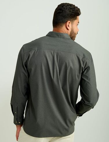 HUK Men's Hawser Heather Flannel, Long Sleeve Button Down Shirt in Kuwait