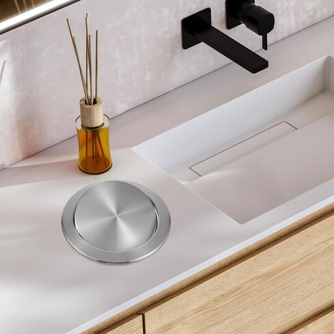 Zerodeko Built-in Countertop Trash Bin Waste Lid Balance Flap Cover Stainless Steel Kitchen Garbage Can Grommet Recessed Trash Can Lid M in Saudi Arabia