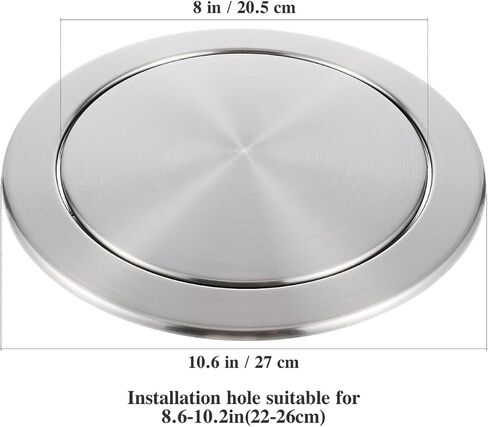 Zerodeko Built-in Countertop Trash Bin Waste Lid Balance Flap Cover Stainless Steel Kitchen Garbage Can Grommet Recessed Trash Can Lid M in Saudi Arabia