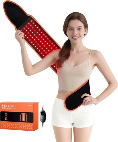 Upgraded Red Light Therapy for Body - 660nm & 850nm LED with Timer, Red Light Belt for Muscle Pain Relief on Back, Shoulder, Waist - Wearable Infrared Wrap to Decrease Inflammation and Speed Healing in Saudi Arabia
