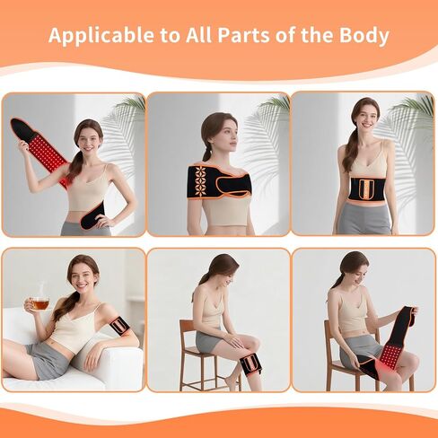 Upgraded Red Light Therapy for Body - 660nm & 850nm LED with Timer, Red Light Belt for Muscle Pain Relief on Back, Shoulder, Waist - Wearable Infrared Wrap to Decrease Inflammation and Speed Healing in Saudi Arabia