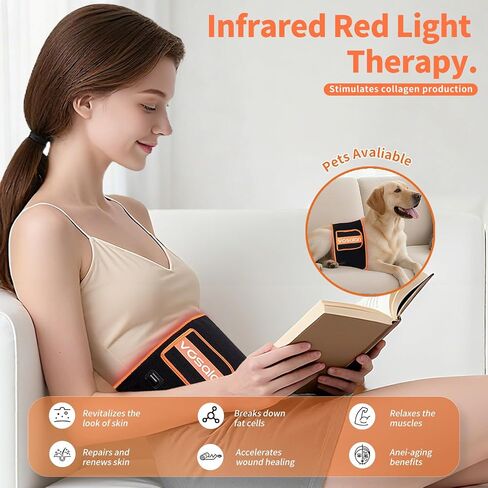 Upgraded Red Light Therapy for Body - 660nm & 850nm LED with Timer, Red Light Belt for Muscle Pain Relief on Back, Shoulder, Waist - Wearable Infrared Wrap to Decrease Inflammation and Speed Healing in Saudi Arabia