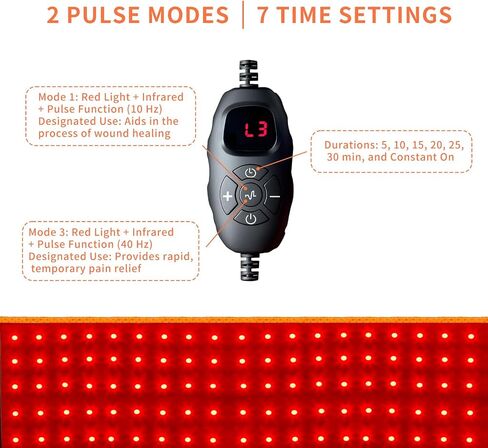 Upgraded Red Light Therapy for Body - 660nm & 850nm LED with Timer, Red Light Belt for Muscle Pain Relief on Back, Shoulder, Waist - Wearable Infrared Wrap to Decrease Inflammation and Speed Healing in Saudi Arabia