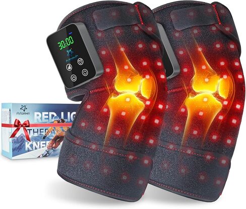 Red Light Therapy Knee Brace 2 Pack – Wireless 72 LED with 660nm & 850nm, 3000mAh Battery, Heat & Pulse Modes for Knee, Elbow, Shoulder, Joint Discomfort & Pain Relief in Kuwait