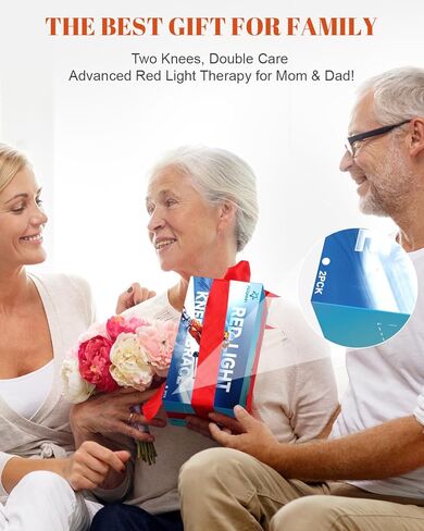 Red Light Therapy Knee Brace 2 Pack – Wireless 72 LED with 660nm & 850nm, 3000mAh Battery, Heat & Pulse Modes for Knee, Elbow, Shoulder, Joint Discomfort & Pain Relief in Kuwait