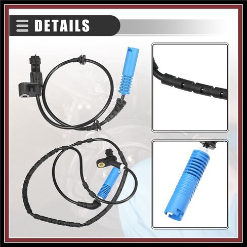 Front Rear Left Right ABS Sensor Wheel Speed Sensor, for BMW 325Ci 2001-2006, Plastic, No.34526752681/34526752682/34526752683, Black, 4pcs Durable Material in Saudi Arabia