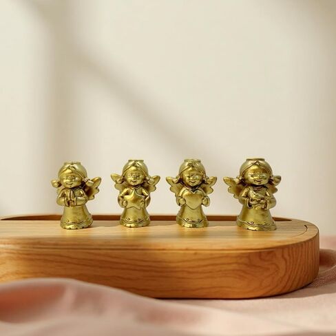 4 Pack Gold Little Angel Figurines 1.7 inch Miniature Angels Girl Cute Adorable Tiny Cherub Statue Resin Sculpture Indoor Outdoor Home Garden Decor in Saudi Arabia