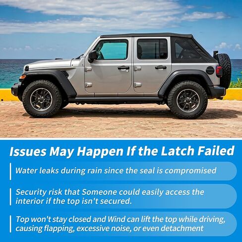 Folding Top Latch for Jeep Wrangler JL 2018-2025 for Jeep Gladiator Direct 2020-2025 No.68391566AA/68391566AB for Jeep Wrangler Gladiator Soft Top Latches Lock Top Door Latch in Saudi Arabia
