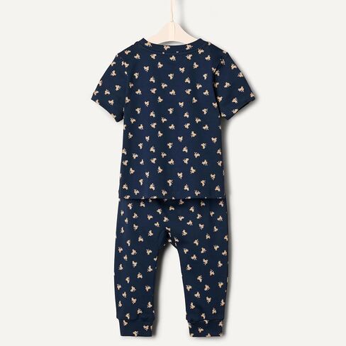 Amazon Essentials x Sofia Grainge Unisex Toddlers and Babies' Cotton Knit Short Sleeve Shirt & Pants Set in Saudi Arabia