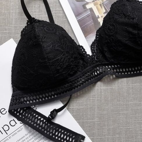 Lace Sexy Lingerie Bras for Women Padded Push Up Bralette Female Brassiere Soft Backless Fashion Bras Underwear,Black in Saudi Arabia