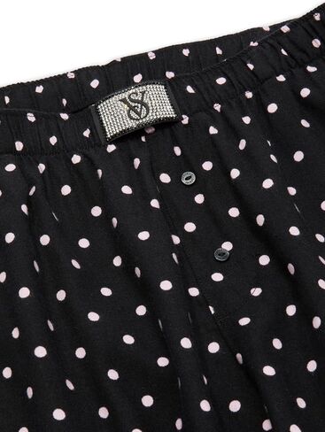 Victoria's Secret Cotton Tee Pajama Set, Long Sleeve Cotton Shirt and Long Flannel Pajama Pant Set, Sleepwear for Women, Red Shimmer (XXL) in Kuwait