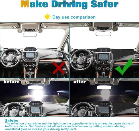 x xotic tech Center Console Dashboard Mat Pre-Cut Non-Slip Sunshield Sun Glare Protector Dash Carpet Pad Black Cover Compatible with Subaru Forester 2019-2024,Crosstrek 2018-2021 in Saudi Arabia