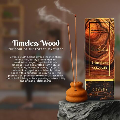 Serene Aura Incense Sticks – Lavender, Bakhoor & Zivamani (3 Fragrances) – 9" Charcoal-Free Agarbatti with Clay Holder – Eco-Friendly Packaging – 150 Sticks for Relaxation & Stress Relief in Saudi Arabia
