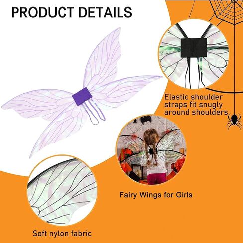 Fairy Wings for Adults, Butterfly Wings for Womens, Women Sparkling Angel Wings Halloween Dress Up Fairy Costumes in Saudi Arabia