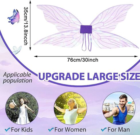 Fairy Wings for Adults, Butterfly Wings for Womens, Women Sparkling Angel Wings Halloween Dress Up Fairy Costumes in Saudi Arabia