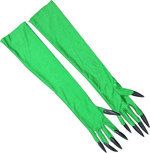 ASVP Shop Halloween Green Witch Costume Cosplay Set – Witch Hat, Green Claw Gloves, Socks & Glasses in Saudi Arabia