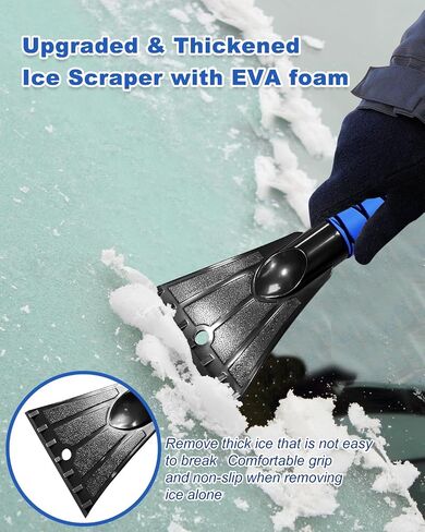 33.5'' Snow Brush and Ice Scraper for Car Windshield, Aluminum Extendable Snow Removal Tool for Car Window with Foam Grip, Soft Broom Head for SUV Truck Auto Vehicle Winter Accessories in Saudi Arabia