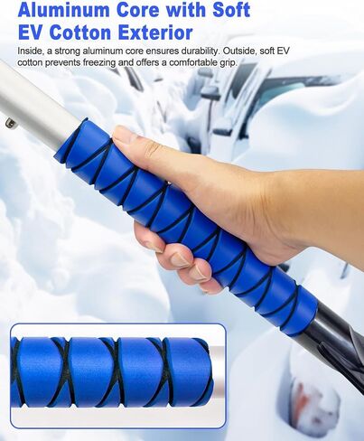 33.5'' Snow Brush and Ice Scraper for Car Windshield, Aluminum Extendable Snow Removal Tool for Car Window with Foam Grip, Soft Broom Head for SUV Truck Auto Vehicle Winter Accessories in Saudi Arabia