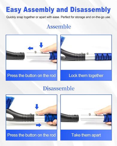 33.5'' Snow Brush and Ice Scraper for Car Windshield, Aluminum Extendable Snow Removal Tool for Car Window with Foam Grip, Soft Broom Head for SUV Truck Auto Vehicle Winter Accessories in Saudi Arabia