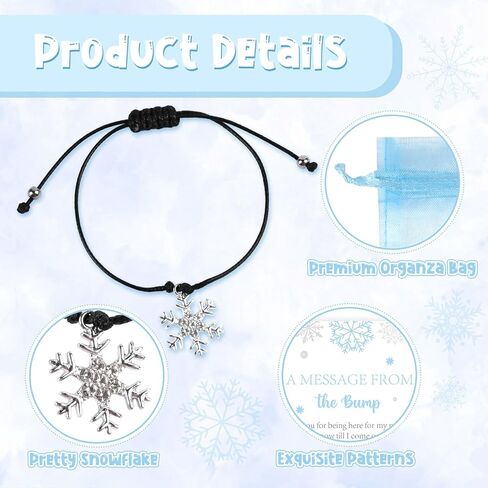 Winter Arctic Animals Baby Shower Party Favors Set, 50 Bracelets with Polar Animal Message from the Bump Thank You Cards Organza Bags, Snow Woodland Gender Reveal Party Favors in Kuwait