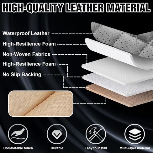 Car Seat Covers for Ford F150 2009-2025, Waterproof Nappa Leather Car Seat Protector, Comfortable and Anti-Slip Car Seat Cover&Accessories(2 Seats with Headrests/Black Gray) in Saudi Arabia